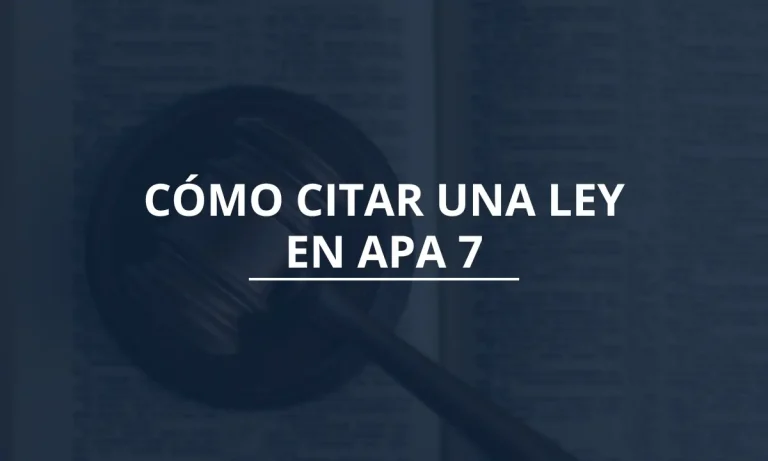 cómo citar una ley en apa 7